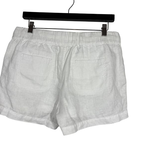 Caslon Lightweight Linen Shorts Elastic Waist Casual Summer Pockets White - S - Picture 3 of 7